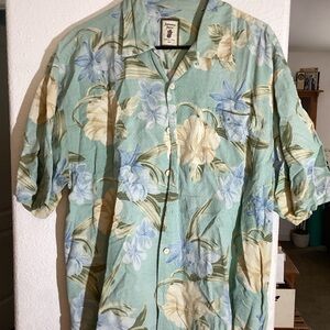 Jamaica Jaxx Tropical Floral Shirt - Green and Blue